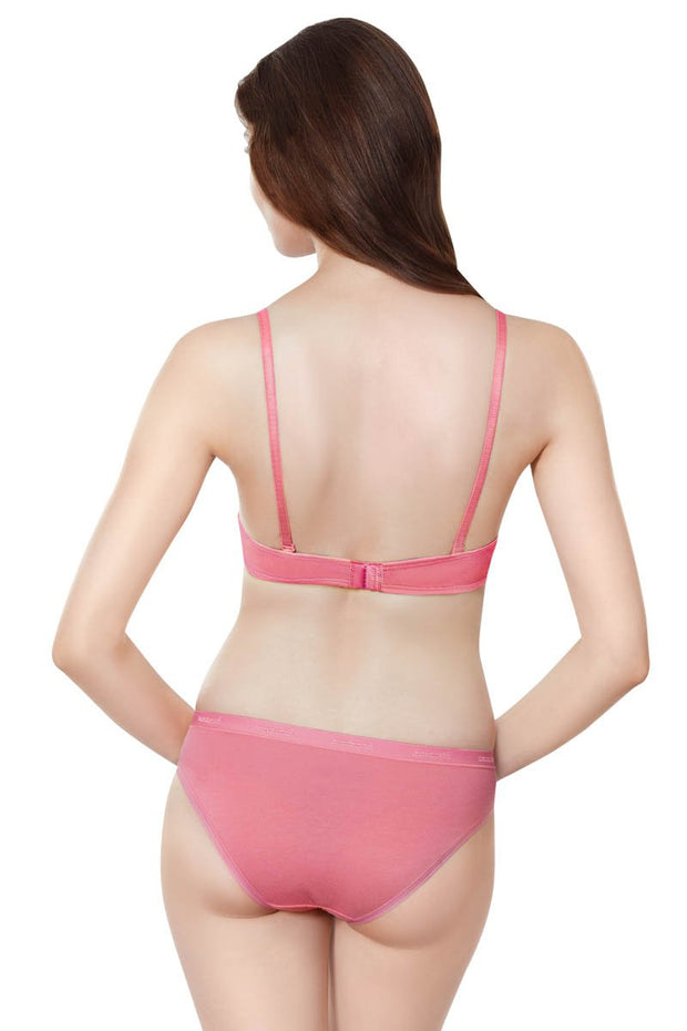 Cotton Casuals Padded Wired T-Shirt Bra - Salmon Rose