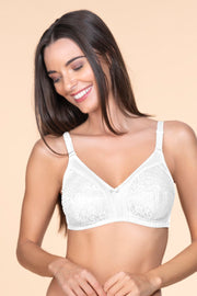 Lace Magic Non padded Wirefree Bra - White Color