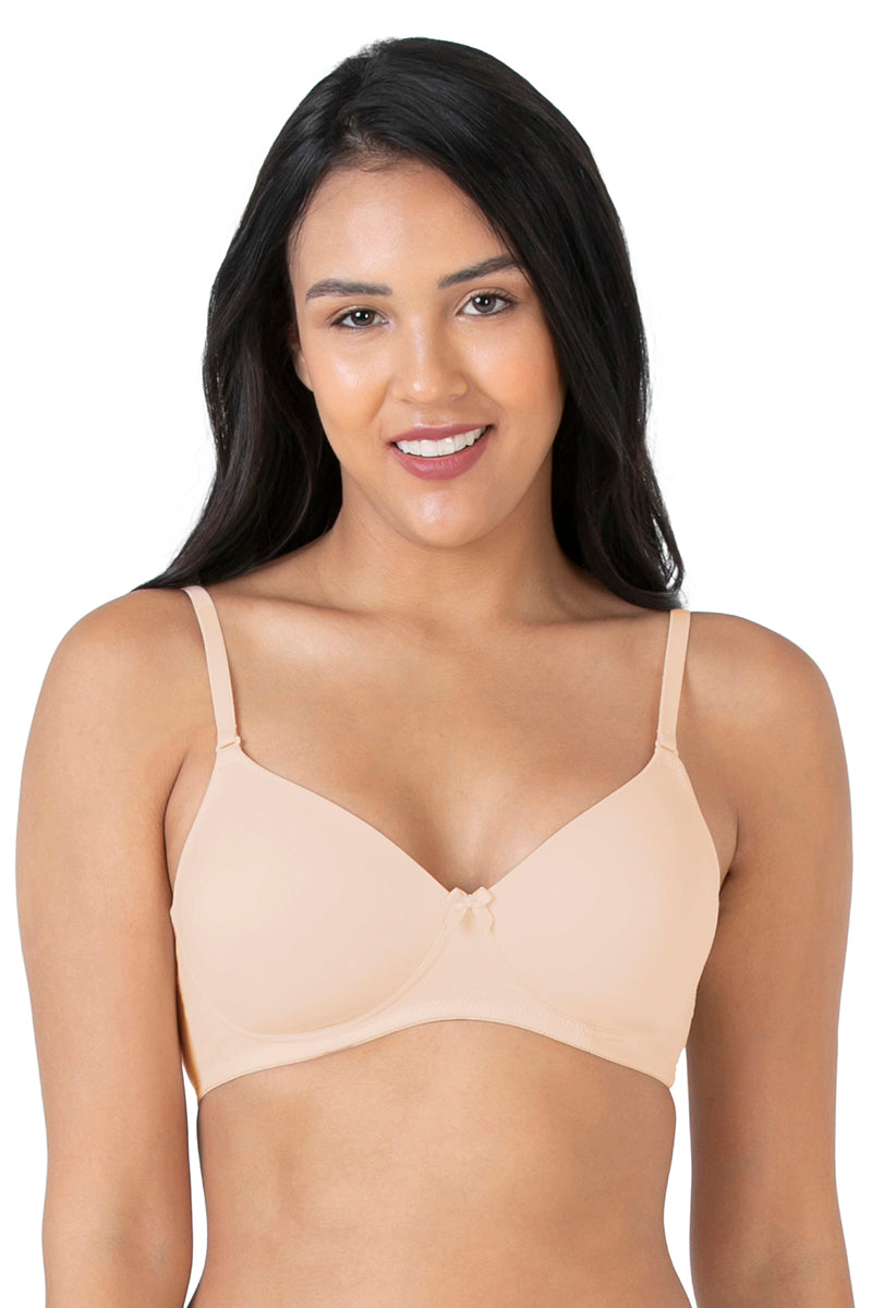 Smooth Charm Padded Wirefree Bra - Almond