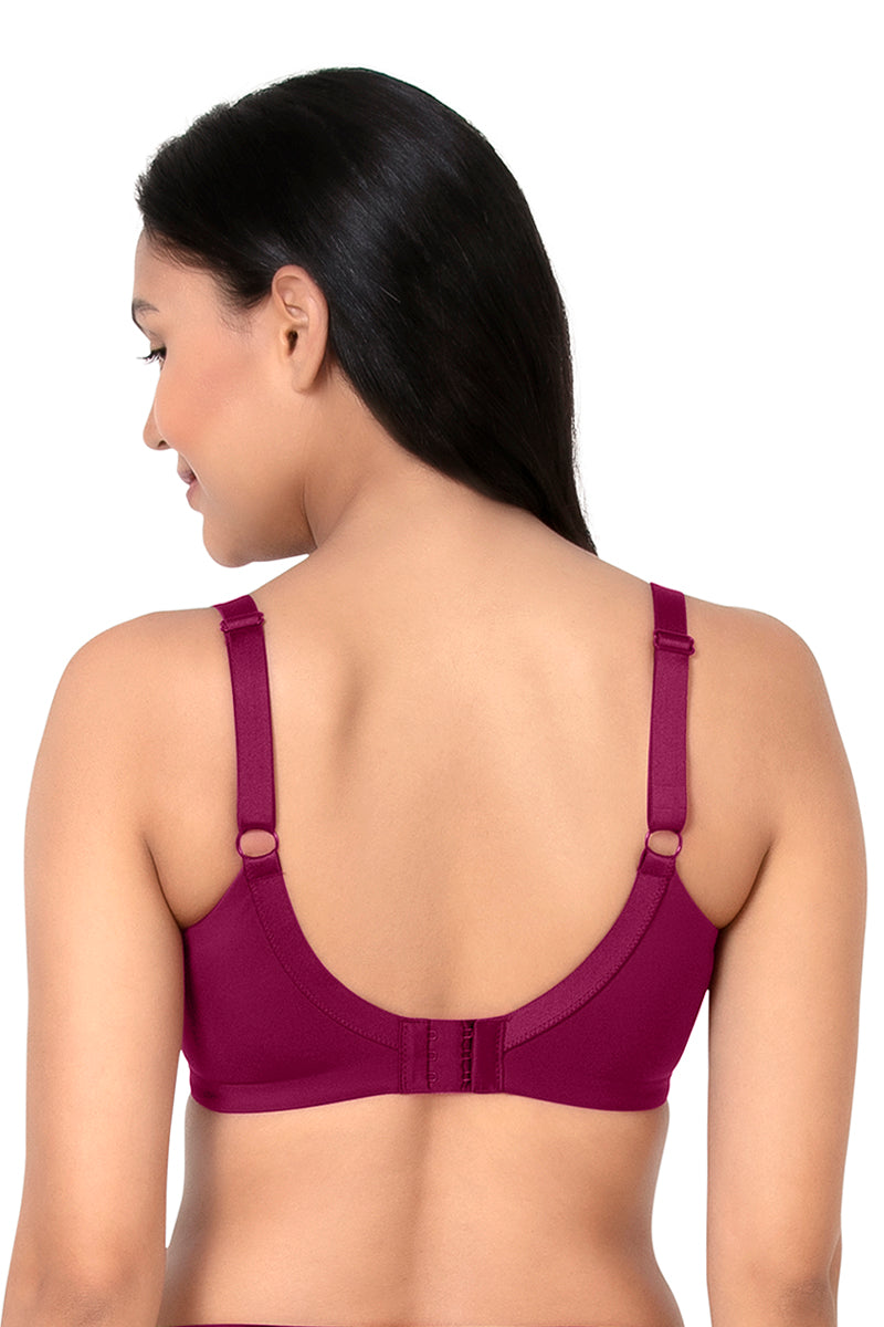 Curvy Smooth Padded Wired T-Shirt Bra - Deep Magenta - Image 3 of 4