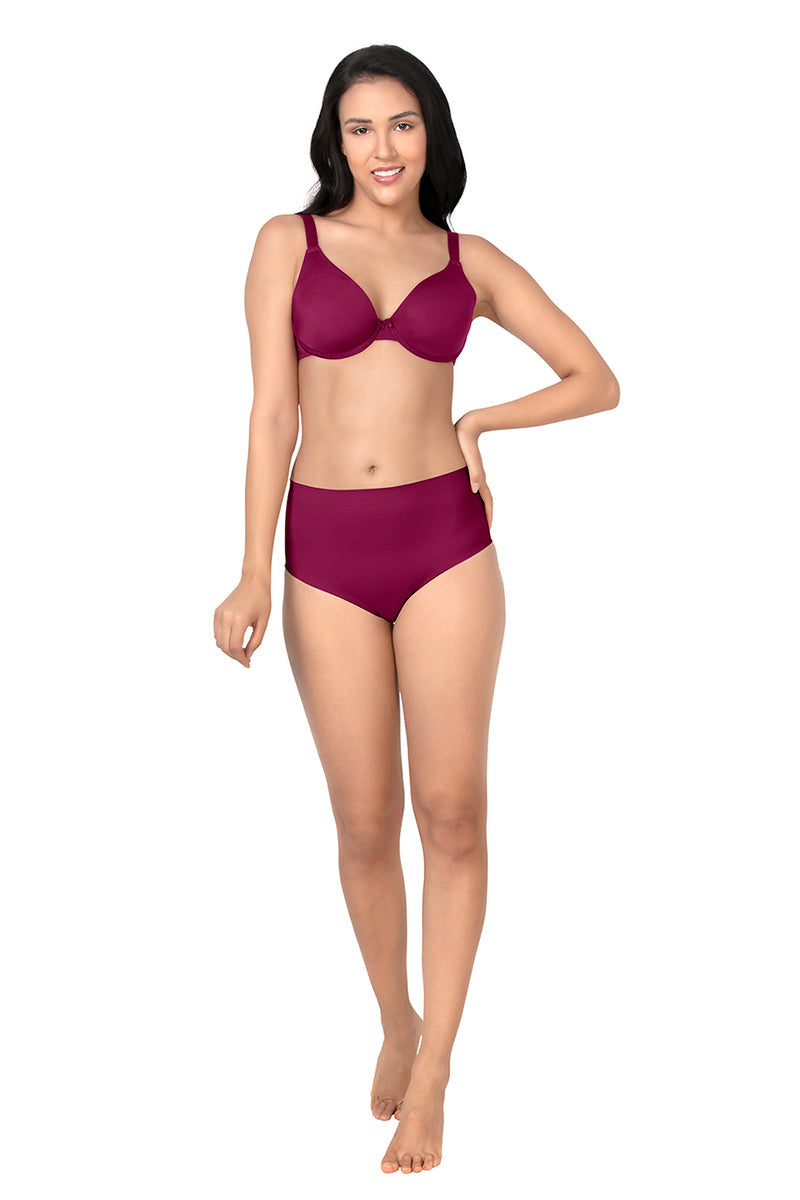 Curvy Smooth Padded Wired T-Shirt Bra - Deep Magenta