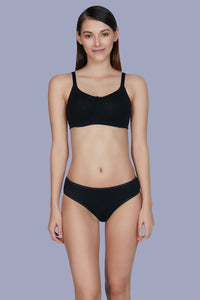 Essential Comfort Non-Padded Non-Wired Bra - Black thumbnail 5