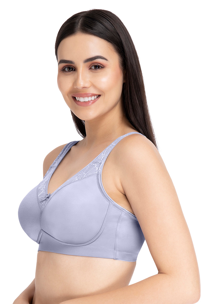 Elegant Support Non-padded & Non-wired Bra - Soft Gray