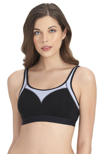All Day Active Non-Padded Non-Wired Bra - Black With Eventide thumbnail 2