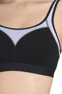 All Day Active Non-Padded Non-Wired Bra - Black With Eventide thumbnail 4