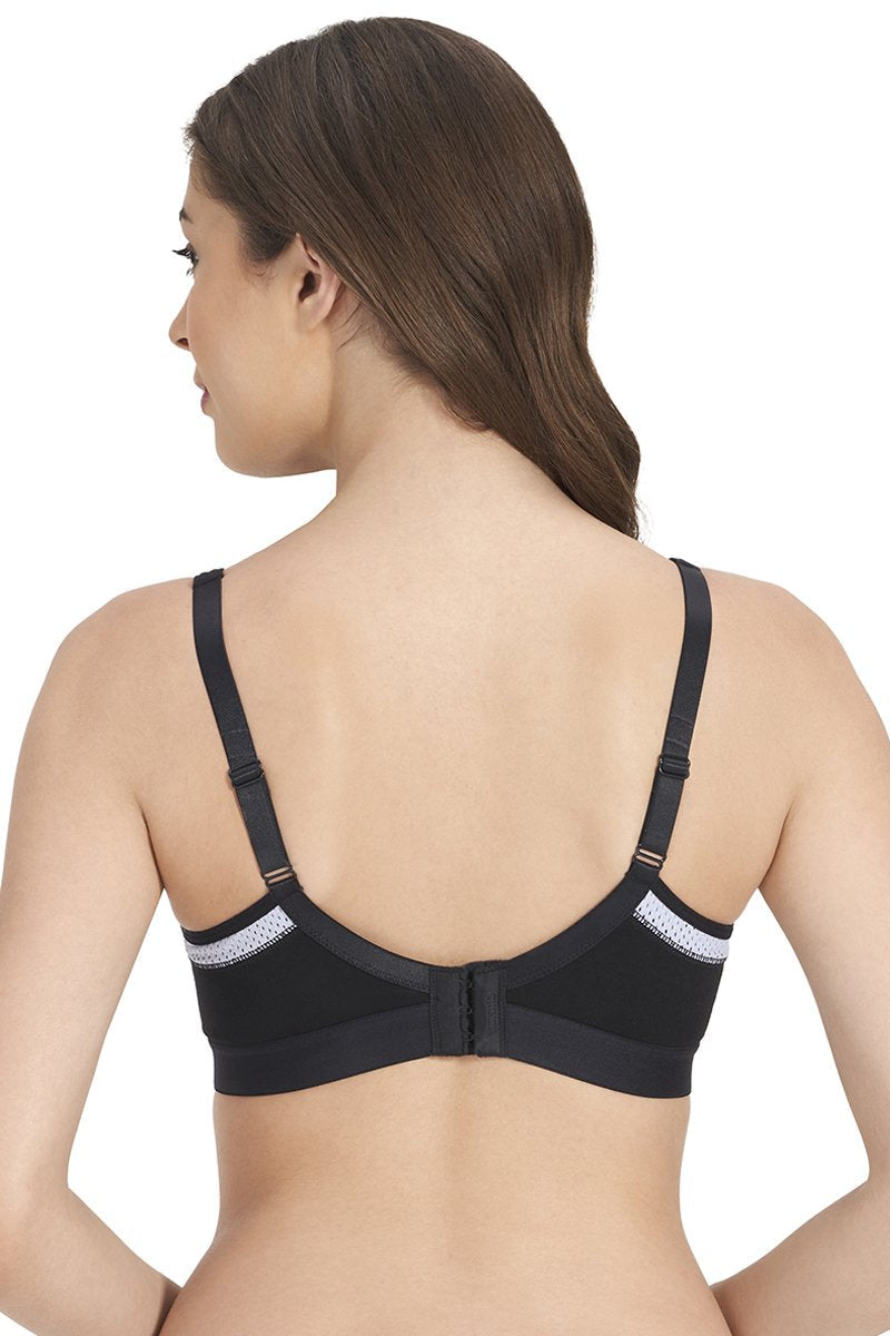 All Day Active Non-Padded Non-Wired Bra - Black With Eventide
