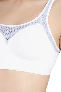 All Day Active Non-Padded Non-Wired Bra - White With Eventide thumbnail 4