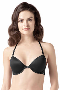 Chic Crochet Padded Wired Racerback Bra - Black Color thumbnail 1