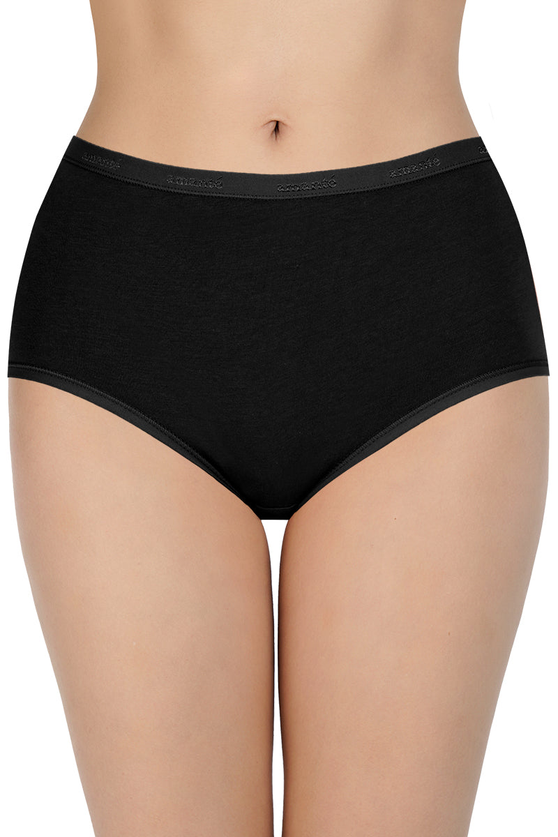 High Rise Solid Full Brief Panties (Pack of 3)