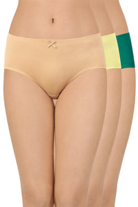 Inner Elastic Waistband Hipster (Pack of 3) - color option