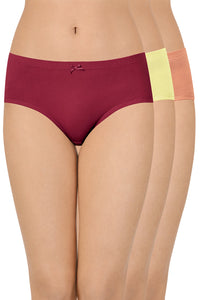 Inner Elastic Waistband Hipster (Pack of 3) - color option