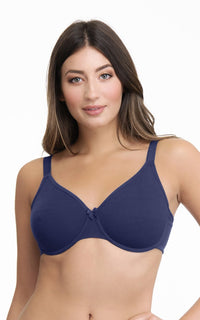 Ultimo Essential Cotton Non-Padded Wired Bra - Inky Blue thumbnail 1