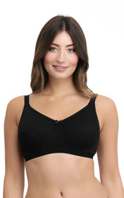 Ultimo Essential Cotton Non-Padded Non-Wired Bra - Black Color