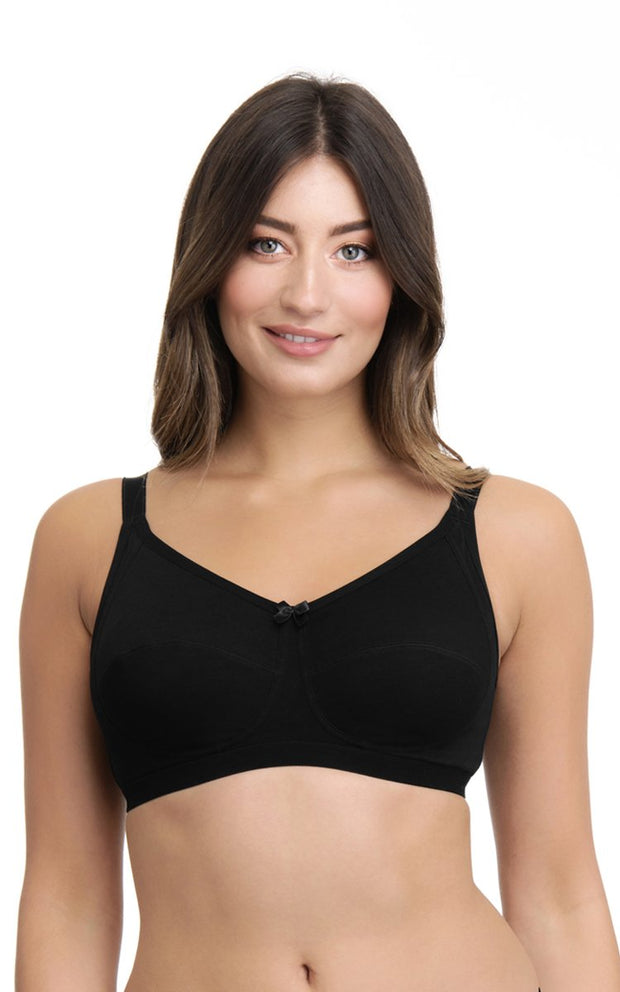 Ultimo Essential Cotton Non-Padded Non-Wired Bra - Black Color