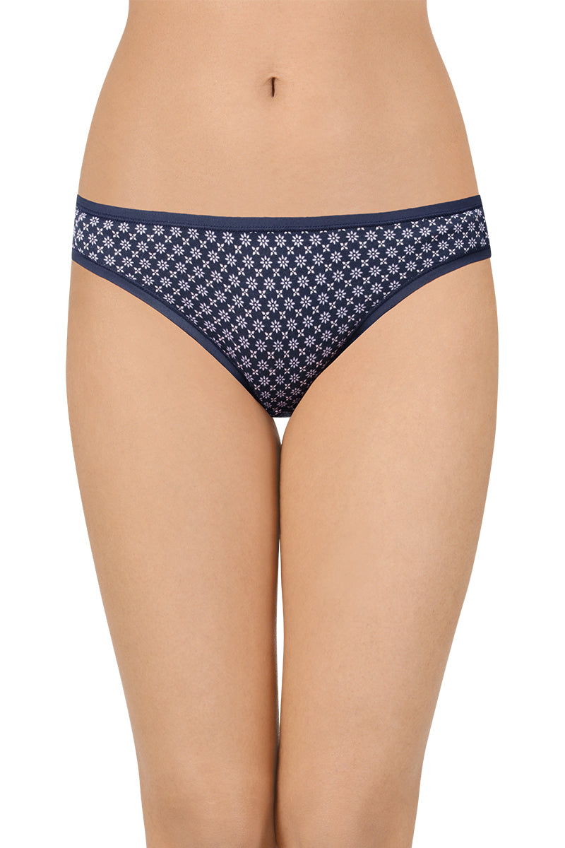 Assorted Low Rise Bikini (Pack of 5) - Ditsy Geos Navy