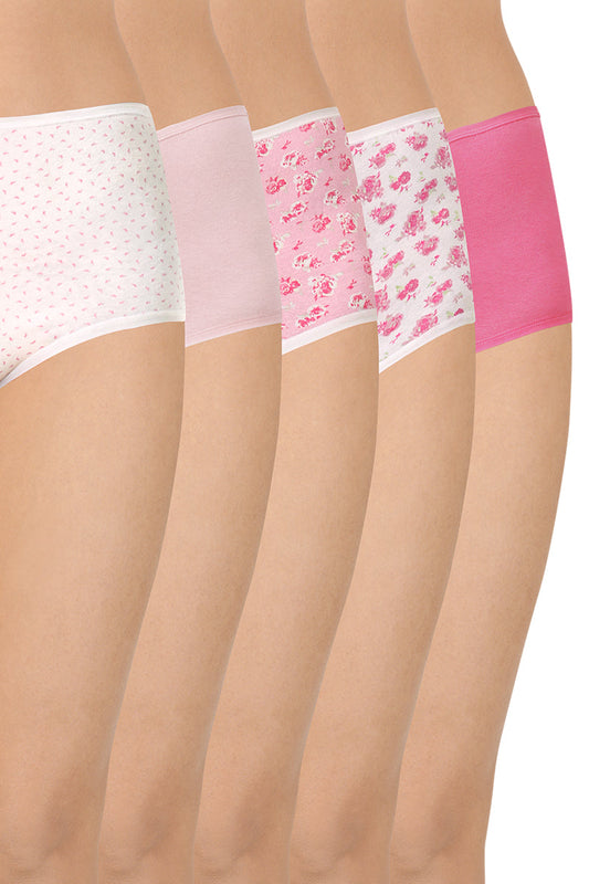 Assorted High Rise Full Brief (Pack of 5) - By Blush