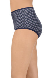 Assorted High Rise Full Brief (Pack of 5) - Ditsy Geos Navy