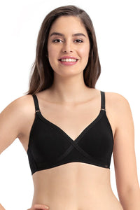 every de Non-Padded Non Wired Smoothing Crossover Bra - Black thumbnail 2