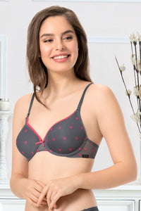 every de Bae Full Cover Padded Underwired T-shirt Bra - Steel Grey - color option