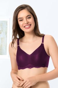 every de Contour Charm Non-Padded Non-Wired Full Cover Everyday Bra - Pickled Beet thumbnail 1