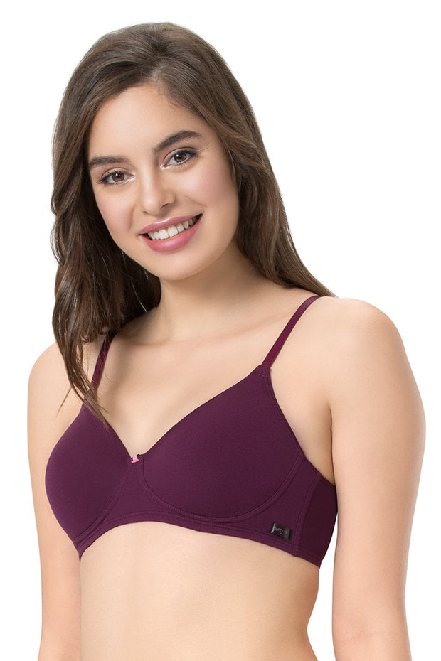 Carefree Casuals Padded Non-Wired  Bra - Pickled Beet