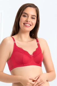 every de Lace Contour Full Cover Bra - Crimson Color thumbnail 1