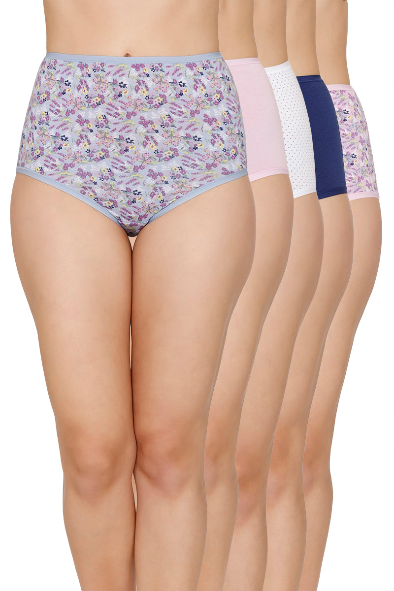 Assorted High Rise Full Brief (Pack of 5) - Floral Garden Op2-5 - Image 1 of 8
