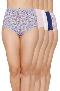 Assorted High Rise Full Brief (Pack of 5) - Floral Garden Op2-5 - color option