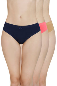 Inner Elastic Waistband Bikini Panty (Pack of 3) - color option