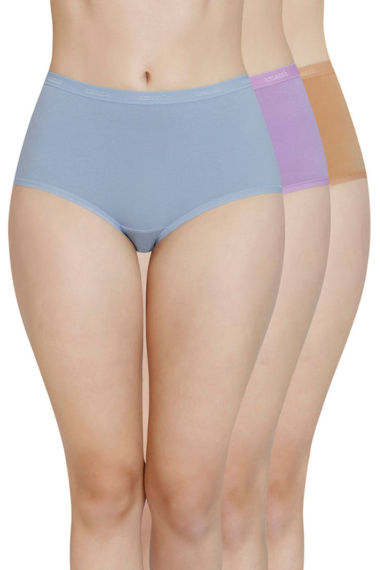 Solid High Rise Full Brief (Pack of 3)
