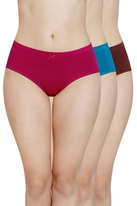 Inner Elastic Waistband Hipster Panty (Pack of 3) - color option