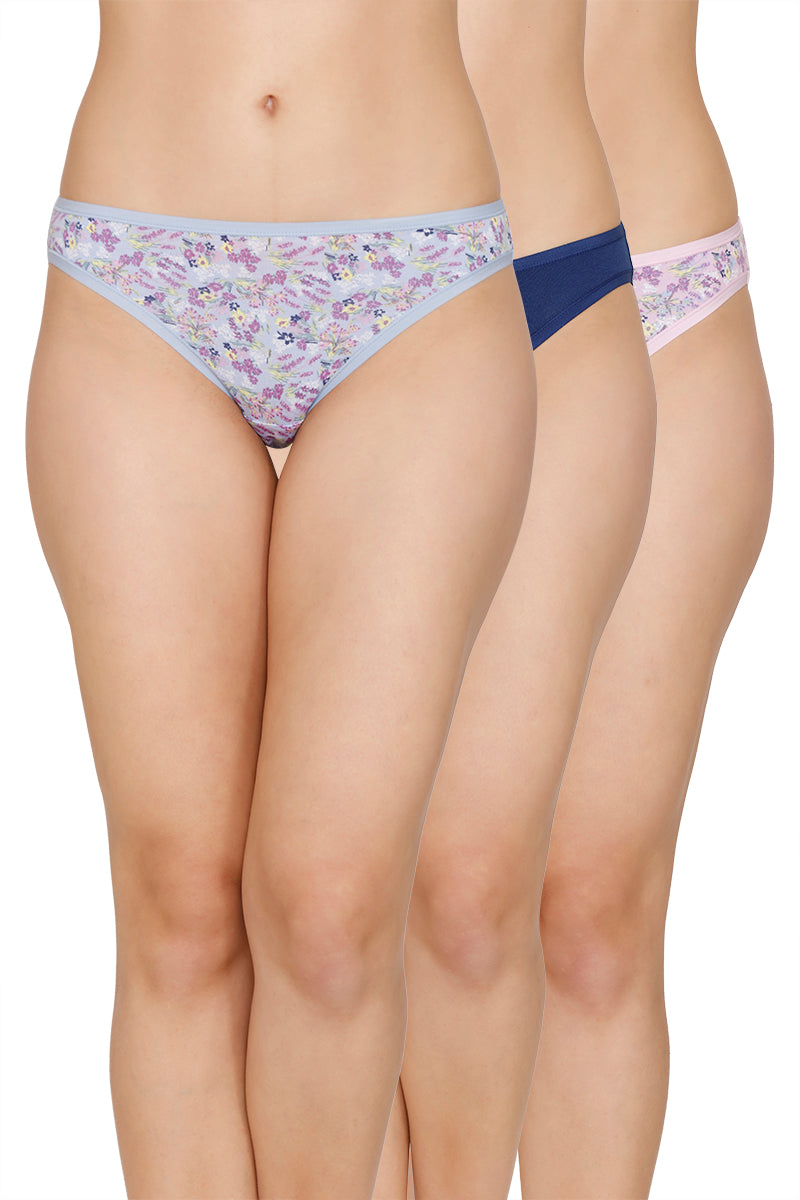 Assorted Low Rise Bikini Panty (Pack of 3) - Floral Garden Op2-3