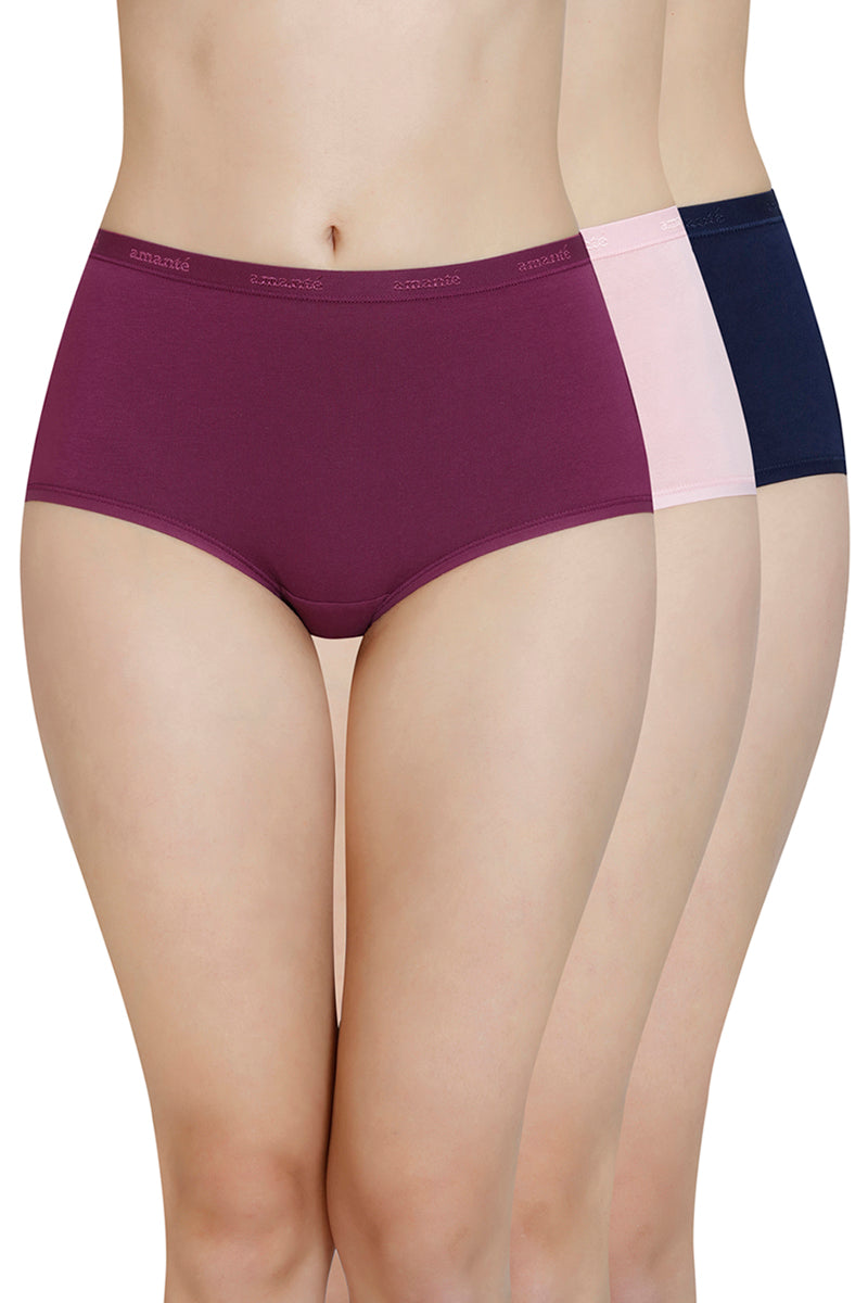 Solid High Rise Full Brief (Pack of 3) - Image 1 of 10