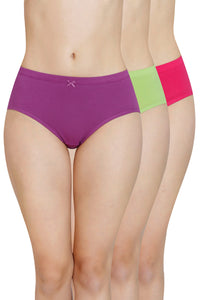 Inner Elastic Waistband Hipster Panty (Pack of 3) - color option