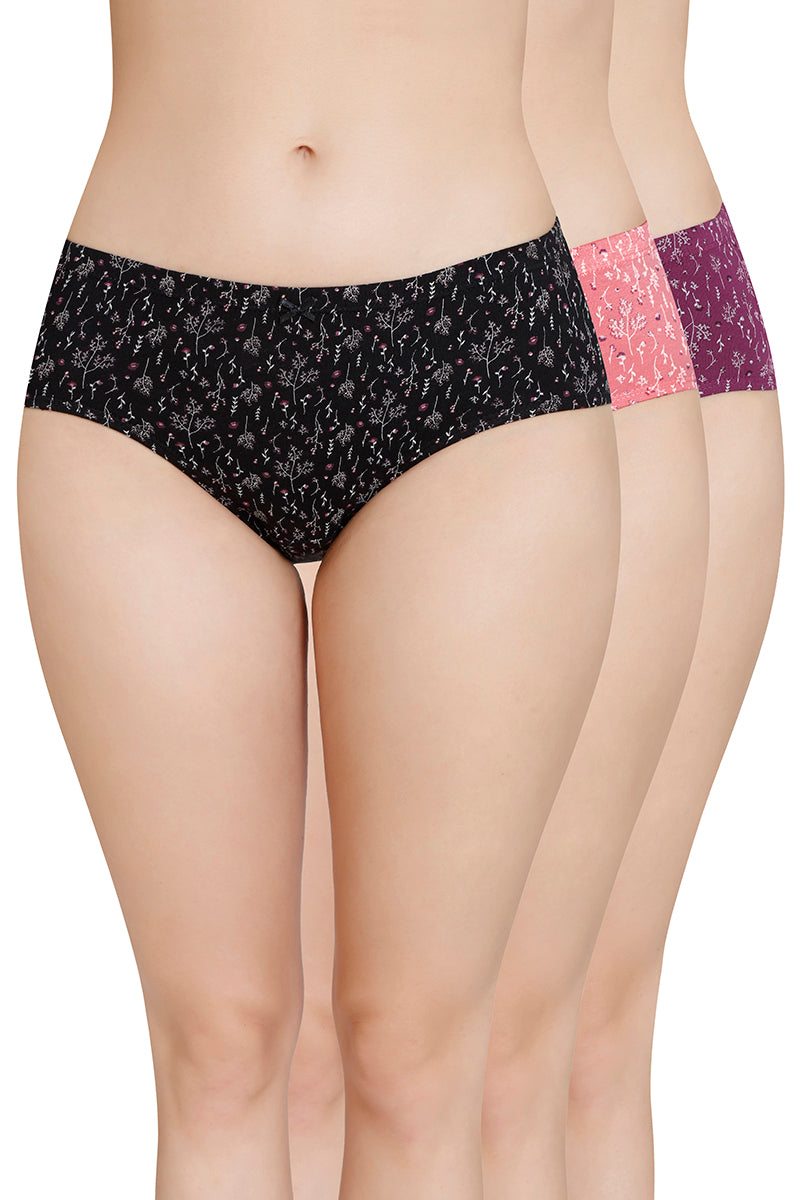 Inner Elastic Printed Mid Rise Hipster Panty (Pack of 3) - Image 1 of 7