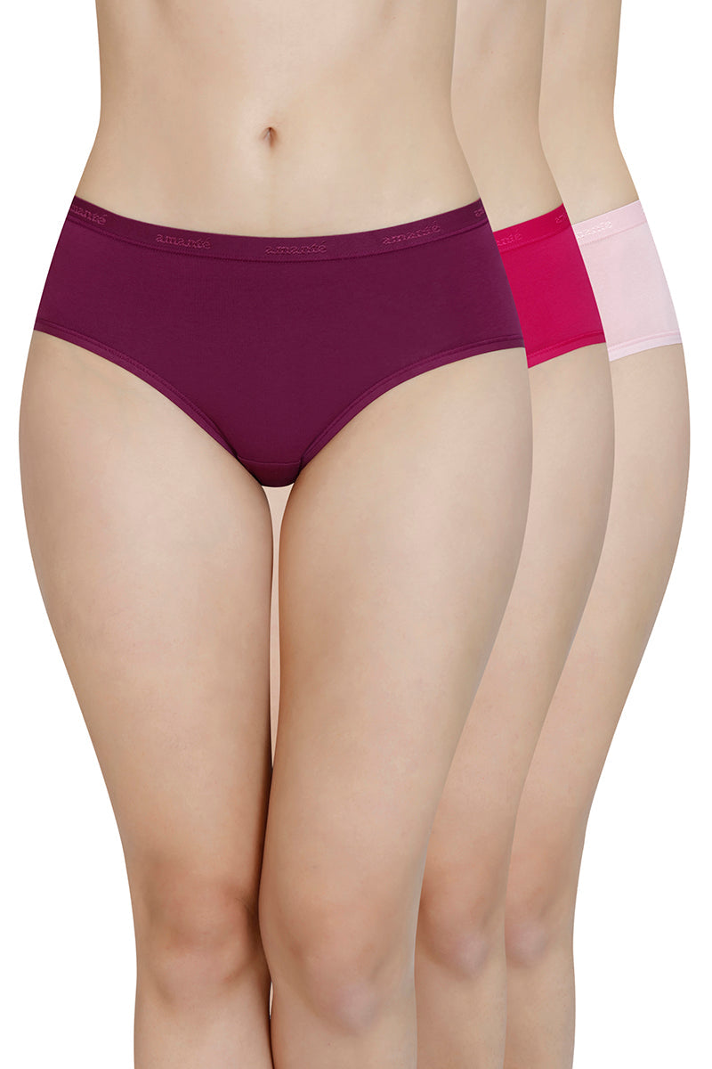 Solid Mid Rise Hipster Panty (Pack of 3) - Image 1 of 10