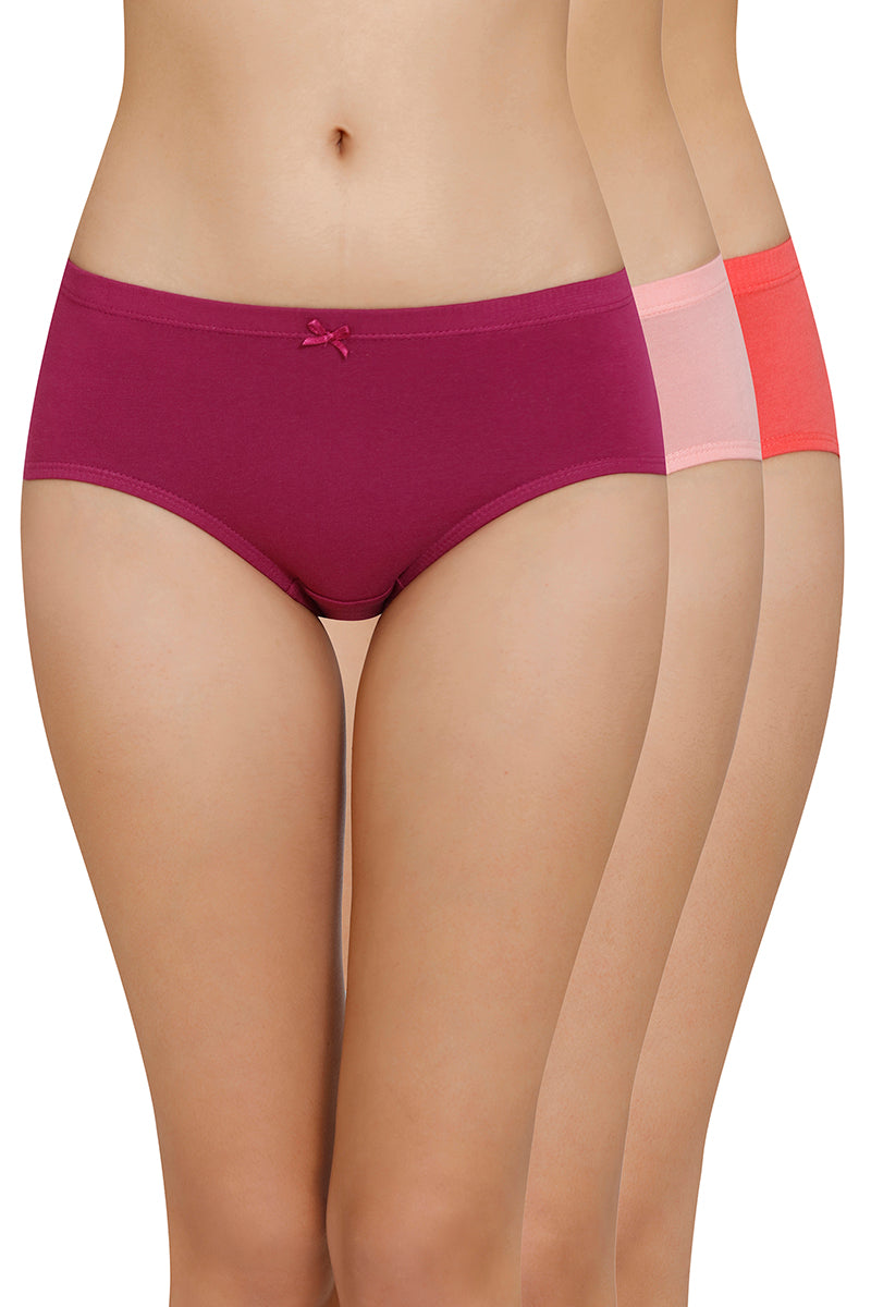 Inner Elastic Solid Mid Rise Hipster Panty (Pack of 3) - Image 1 of 8