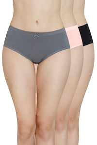 Inner Elastic Waistband Hipster Panty (Pack of 3) - color option