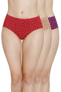 Inner Elastic Waistband Hipster Panty (Pack of 3) - color option