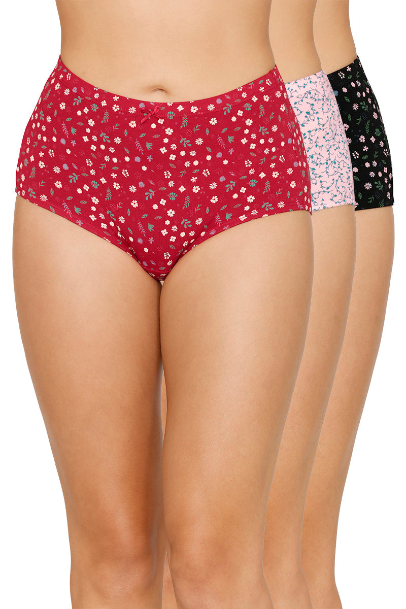 Inner Elastic Printed Mid Rise Full Briefs (Pack of 3) - Image 1 of 7
