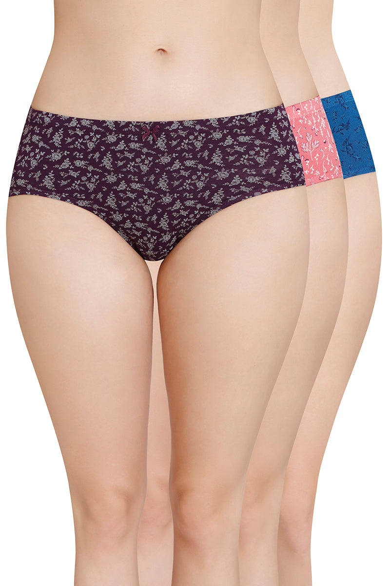 Inner Elastic Printed Mid Rise Hipster Panty (Pack of 3) - Image 1 of 7