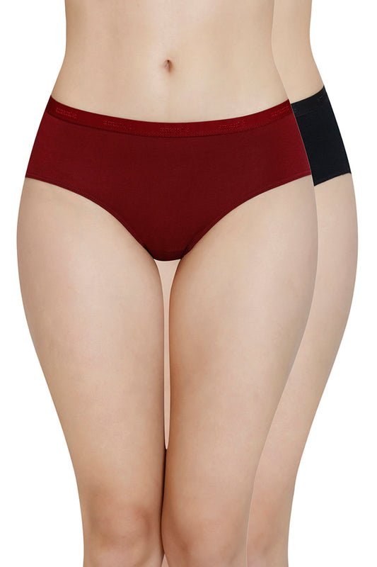 Solid Mid Rise Modal Hipster Panty (Pack of 2)