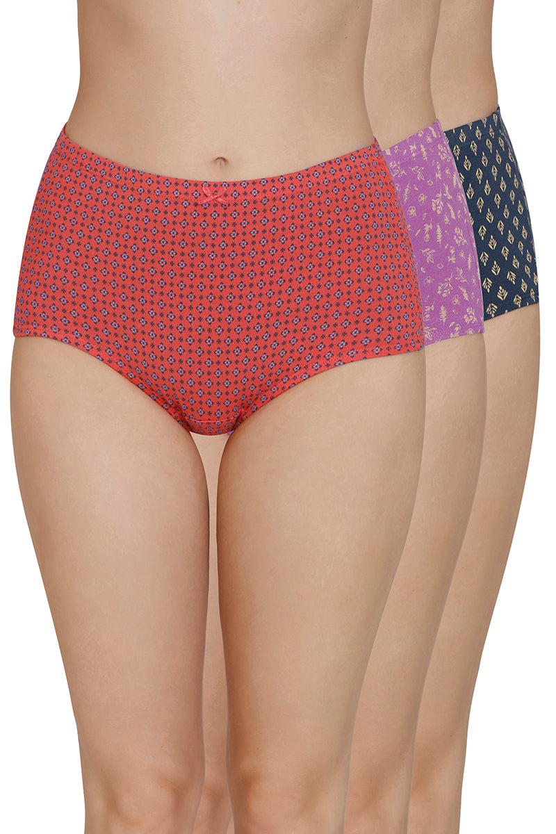 Inner Elastic Print High Rise Full Brief Panties (Pack of 3) - Image 1 of 7