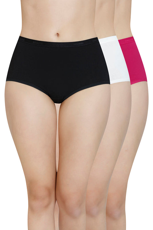 Solid High Rise Full Brief (Pack of 3)
