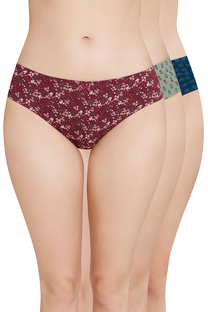 Inner Elastic Printed Mid Rise Bikini Panty (Pack of 3)