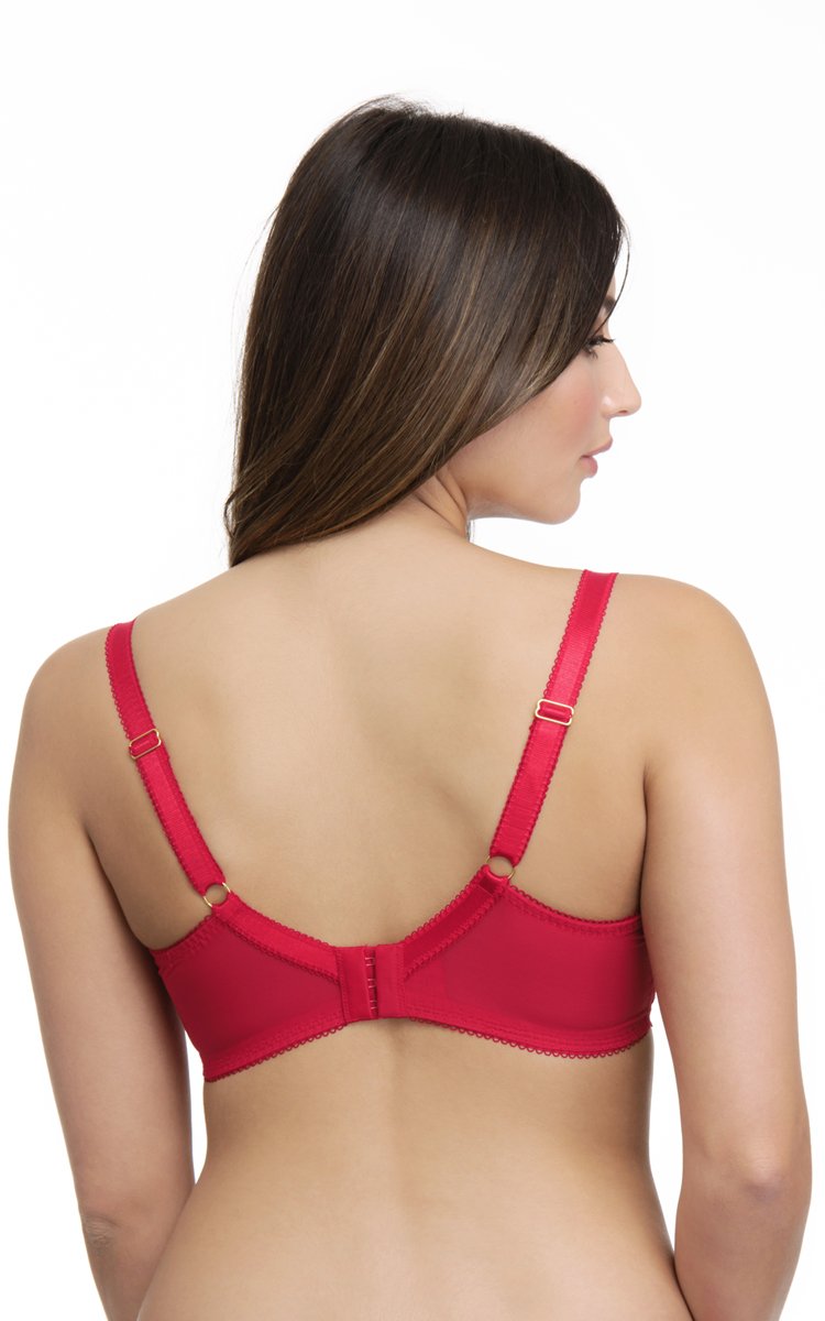 Ultimo Heritage Lace Padded Wired Bra - True Red With Sesame