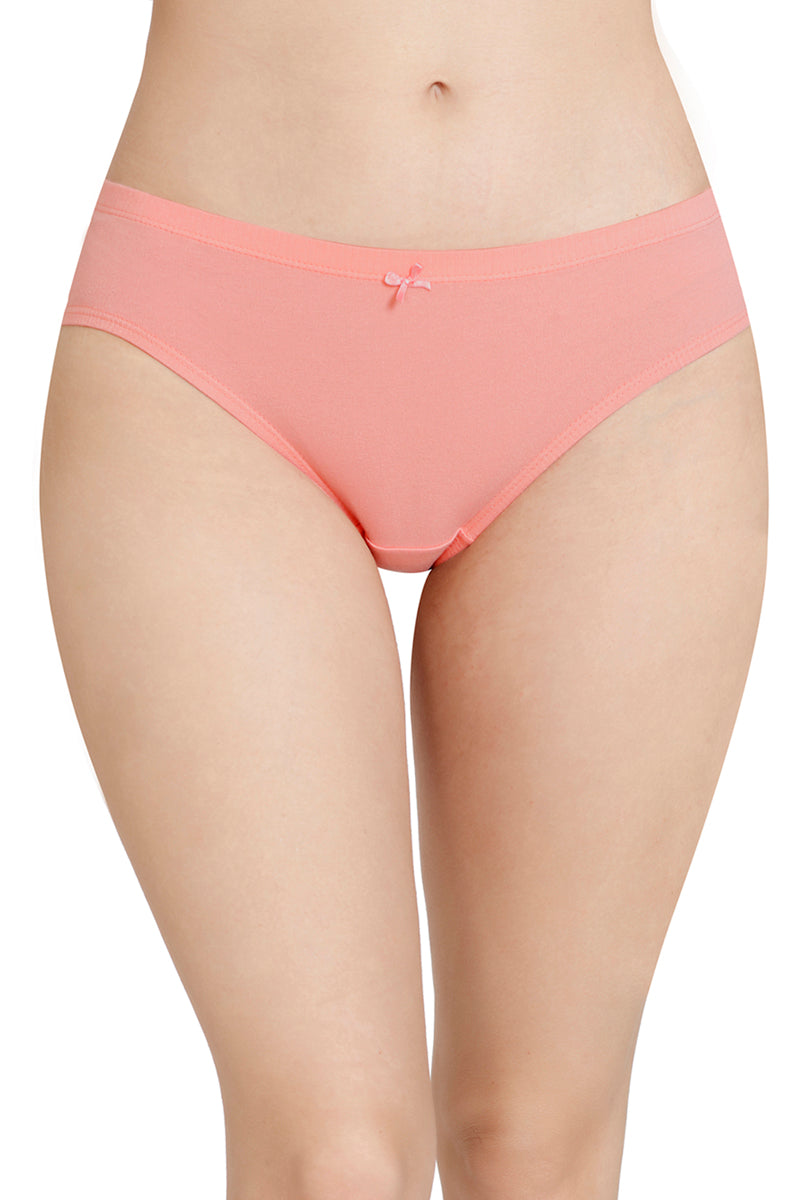 Inner Elastic Solid Mid Rise Bikini Panties (Pack of 3)