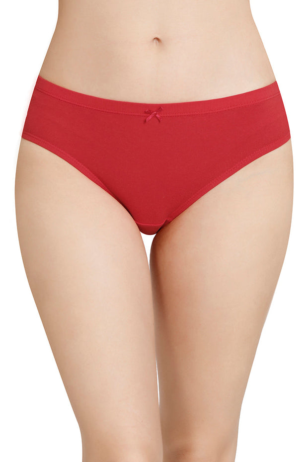 Inner Elastic Solid Mid Rise Bikini Panties (Pack of 3)
