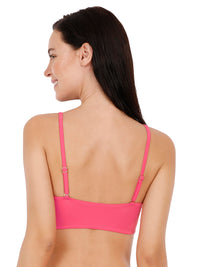 Side Ruched Swim Crop Top - Fandango Pink thumbnail 2