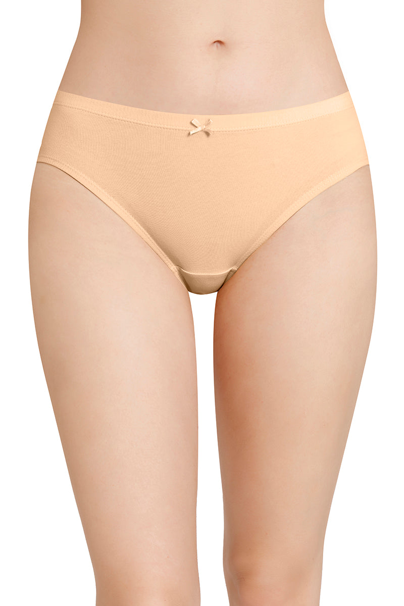 Inner Elastic Solid Mid Rise Bikini Panties (Pack of 3) - Image 4 of 7